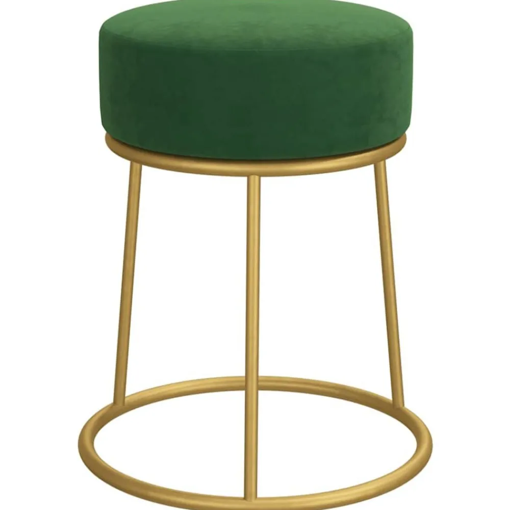 Fauteuils Et Chaises-vidaXL Tabouret rond Vert Velours Vert moutarde