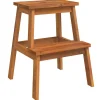 vidaXL Tabouret-escabeau 2 marches 40x38x50 cm Bois d'acacia solide