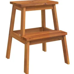 vidaXL Tabouret-escabeau 2 marches 40x38x50 cm Bois d'acacia solide