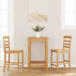 Fauteuils Et Chaises-vidaXL Tabourets de bar 2 pcs bois massif d'hévéa Naturel
