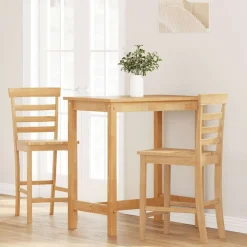 Fauteuils Et Chaises-vidaXL Tabourets de bar 2 pcs bois massif d'hévéa Naturel