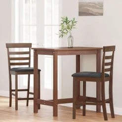 vidaXL Tabourets de bar avec coussins 2 pcs marron bois massif d'hévéa
