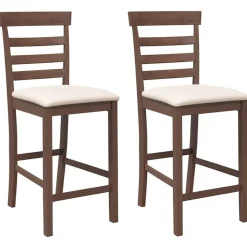 Fauteuils Et Chaises-vidaXL Tabourets de bar avec coussins 2 pcs marron bois massif d'hévéa Marron et clair