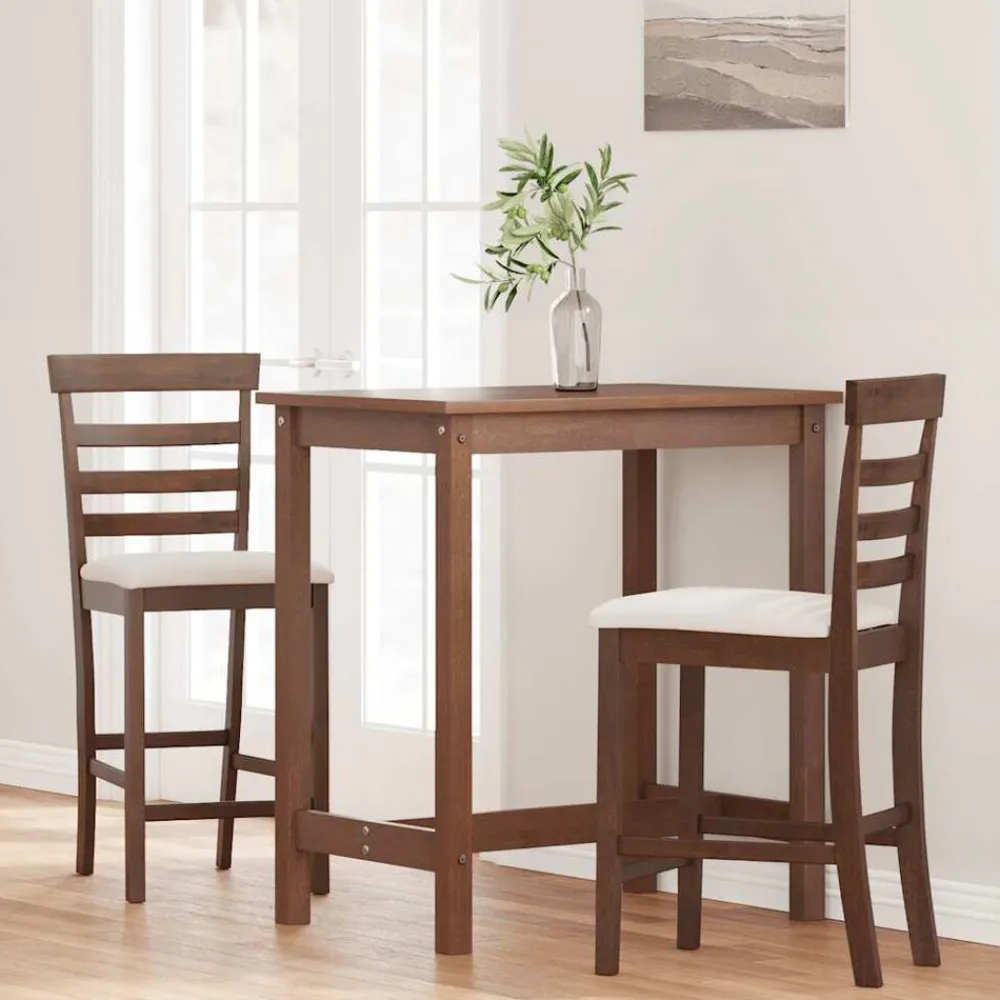 Fauteuils Et Chaises-vidaXL Tabourets de bar avec coussins 2 pcs marron bois massif d'hévéa Marron et clair