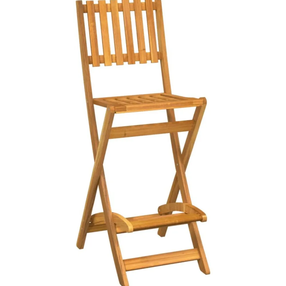 vidaXL Tabourets de bar d'extérieur pliants lot de 2 Bois d'acacia