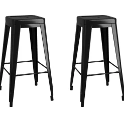 vidaXL Tabourets de bar empilables lot de 2 métal
