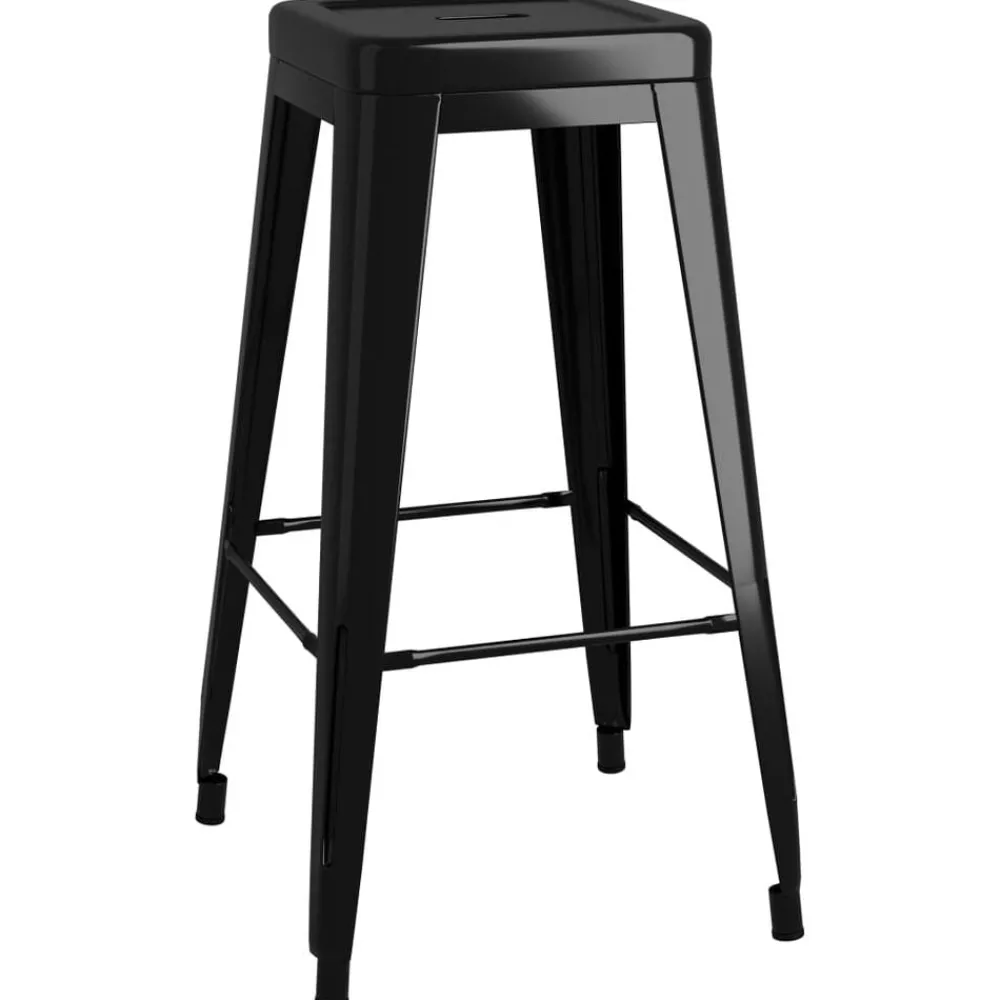 vidaXL Tabourets de bar empilables lot de 2 métal