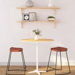 Fauteuils Et Chaises-vidaXL Tabourets de bar Gavin lot de 2 45x38x53cm bois massif manguier Marron