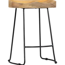 vidaXL Tabourets de bar Gavin lot de 2 bois de manguier solide