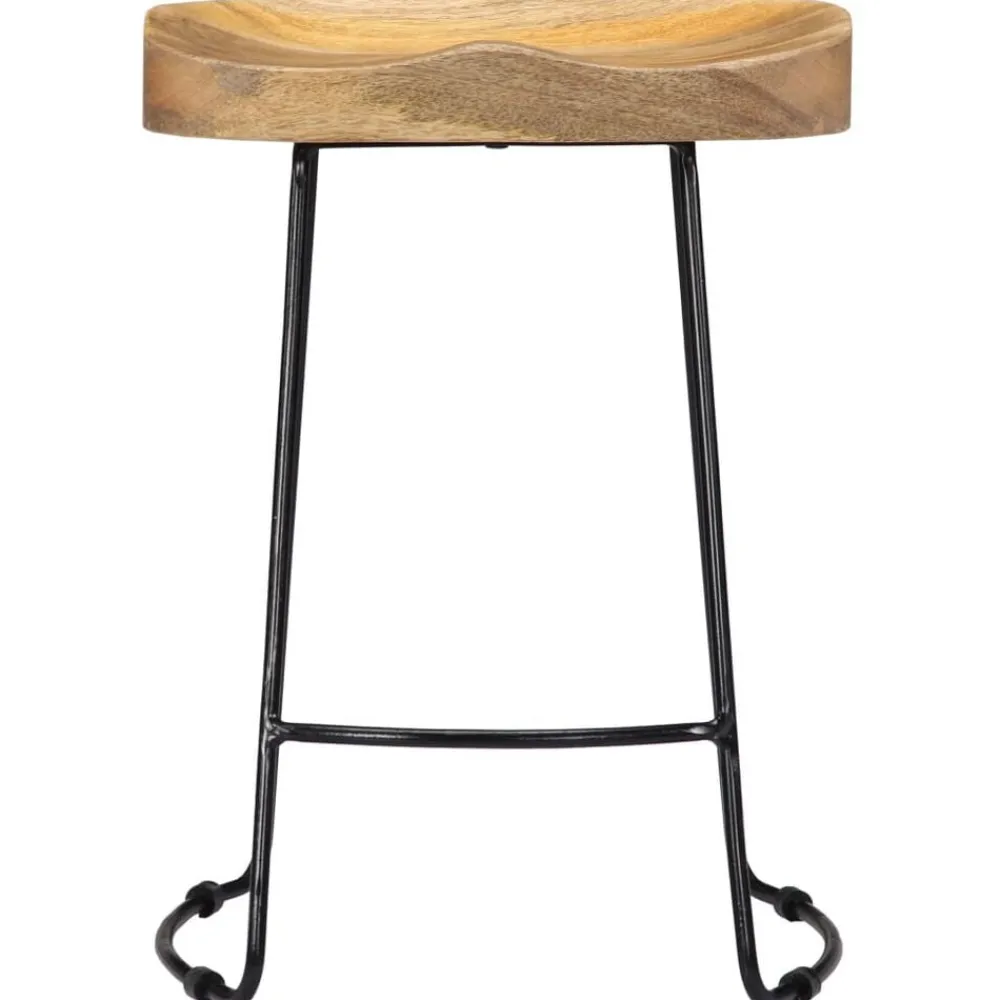 vidaXL Tabourets de bar Gavin lot de 2 bois de manguier solide
