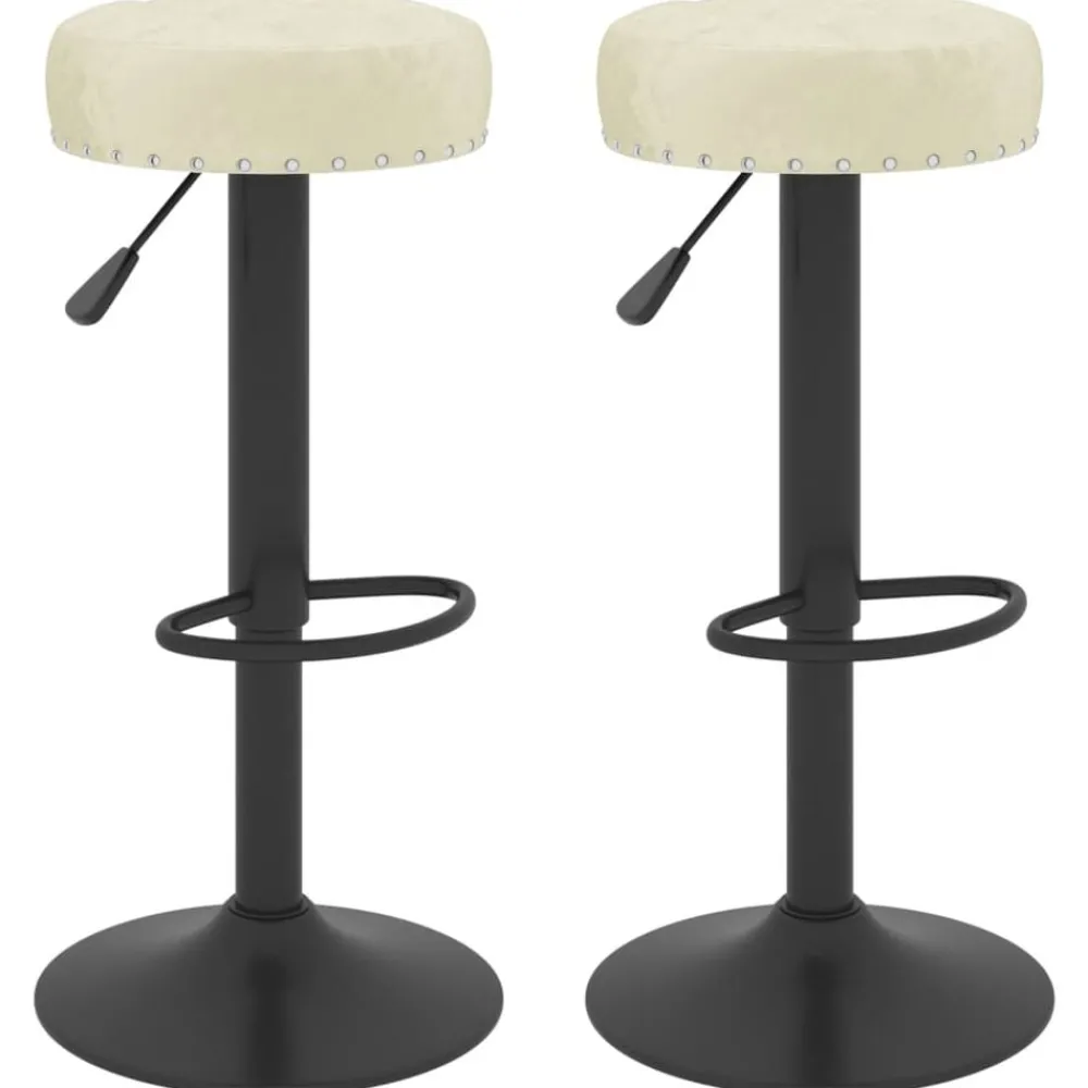 vidaXL Tabourets de bar lot de 2 crème velours