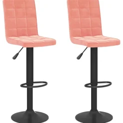 Fauteuils Et Chaises-vidaXL Tabourets de bar lot de 2 velours Rose