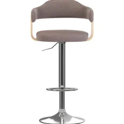 Fauteuils Et Chaises-vidaXL Tabourets de bar lot de 2 bois courbé et tissu Taupe