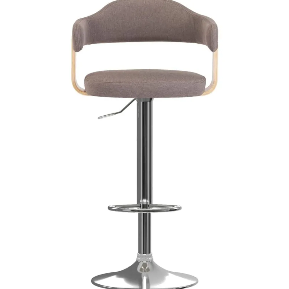 Fauteuils Et Chaises-vidaXL Tabourets de bar lot de 2 bois courbé et tissu Taupe