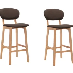 Fauteuils Et Chaises-vidaXL Tabourets de bar lot de 2 tissu Marron