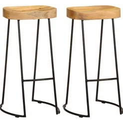 vidaXL Tabourets de bar lot de 2 bois de manguier massif
