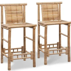 vidaXL Tabourets de bar lot de 2 bambou