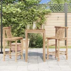 vidaXL Tabourets de bar lot de 2 bambou