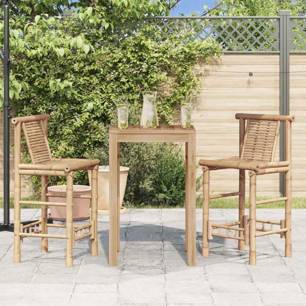 vidaXL Tabourets de bar lot de 2 bambou