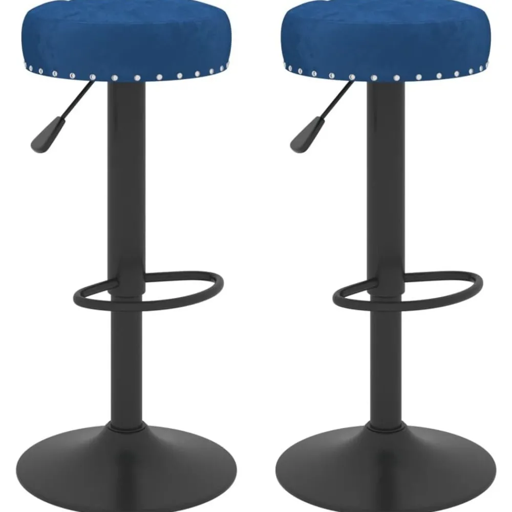 Fauteuils Et Chaises-vidaXL Tabourets de bar lot de 2 velours Bleu
