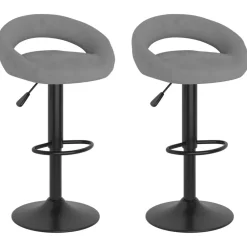 Fauteuils Et Chaises-vidaXL Tabourets de bar lot de 2 velours Gris clair