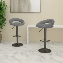 Fauteuils Et Chaises-vidaXL Tabourets de bar lot de 2 velours Gris clair