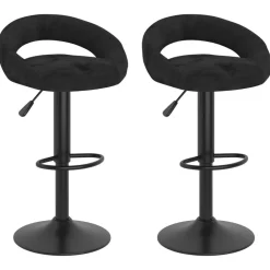 Fauteuils Et Chaises-vidaXL Tabourets de bar lot de 2 velours Noir