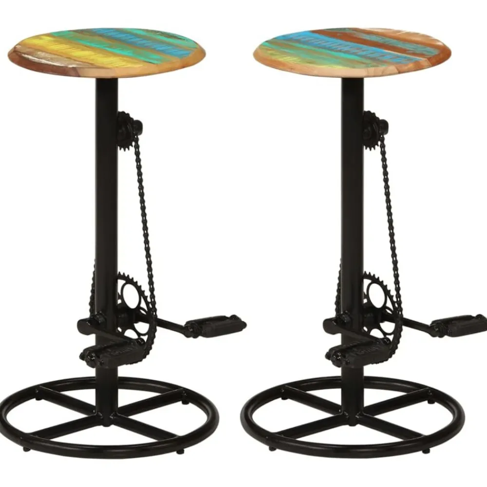 vidaXL Tabourets de bar lot de 2 bois massif de récupération