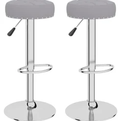 Fauteuils Et Chaises-vidaXL Tabourets de bar lot de 2 tissu Gris