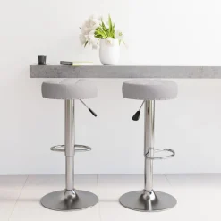 Fauteuils Et Chaises-vidaXL Tabourets de bar lot de 2 tissu Gris