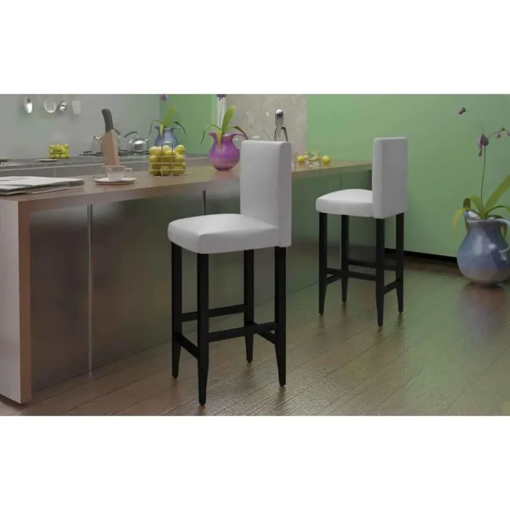 vidaXL Tabourets de bar lot de 2 similicuir