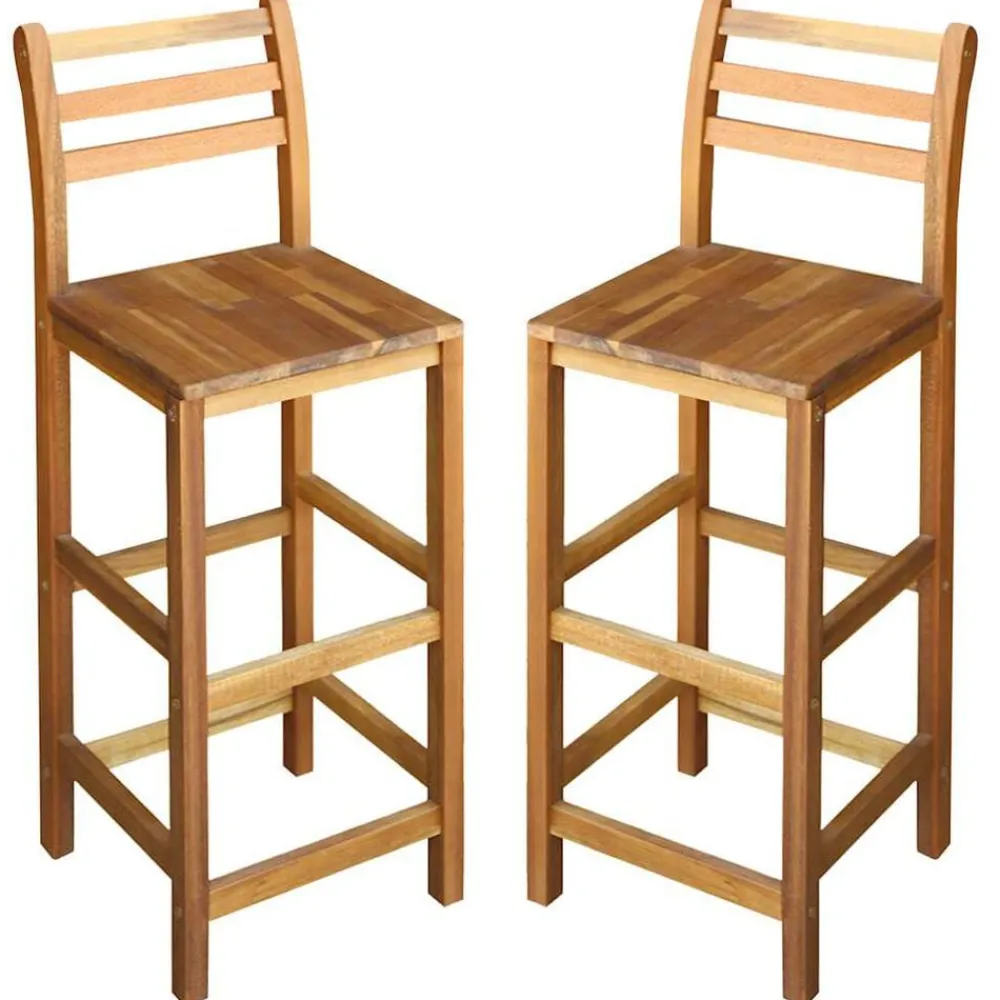Mobilier De Jardin-vidaXL Tabourets de bar lot de 2 bois d'acacia massif