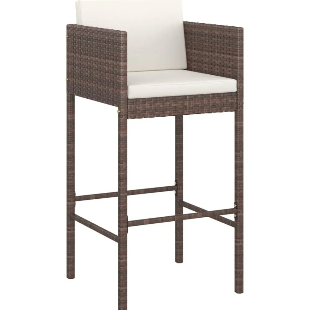 vidaXL Tabourets de bar lot de 2 avec coussins résine tressée