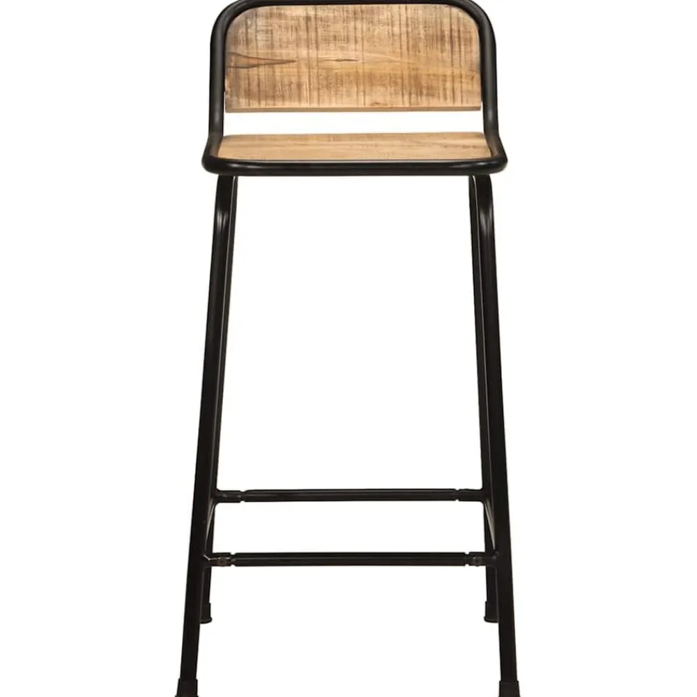 vidaXL Tabourets de bar lot de 2 bois massif manguier brut