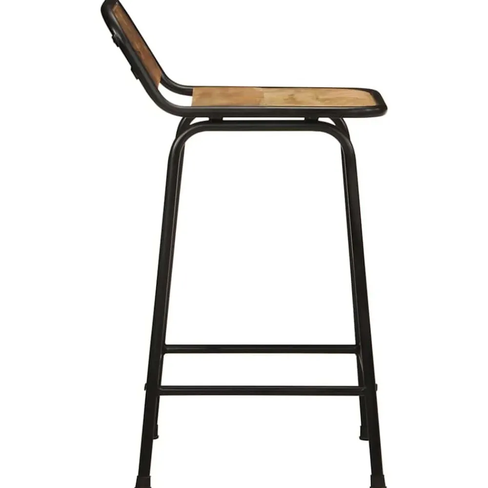 vidaXL Tabourets de bar lot de 2 bois massif manguier brut
