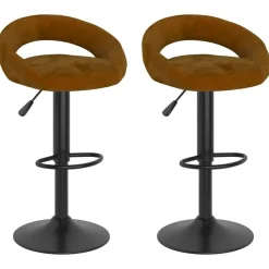 Fauteuils Et Chaises-vidaXL Tabourets de bar lot de 2 velours Marron