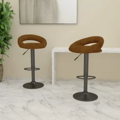 Fauteuils Et Chaises-vidaXL Tabourets de bar lot de 2 velours Marron