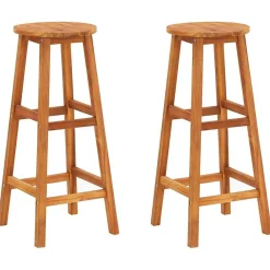 vidaXL Tabourets de bar lot de 2 bois d'acacia massif