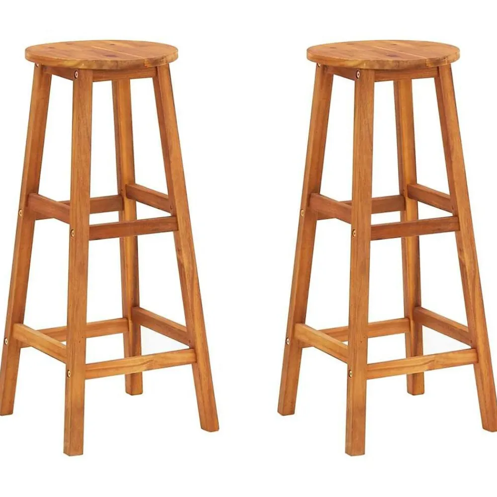 vidaXL Tabourets de bar lot de 2 bois d'acacia massif