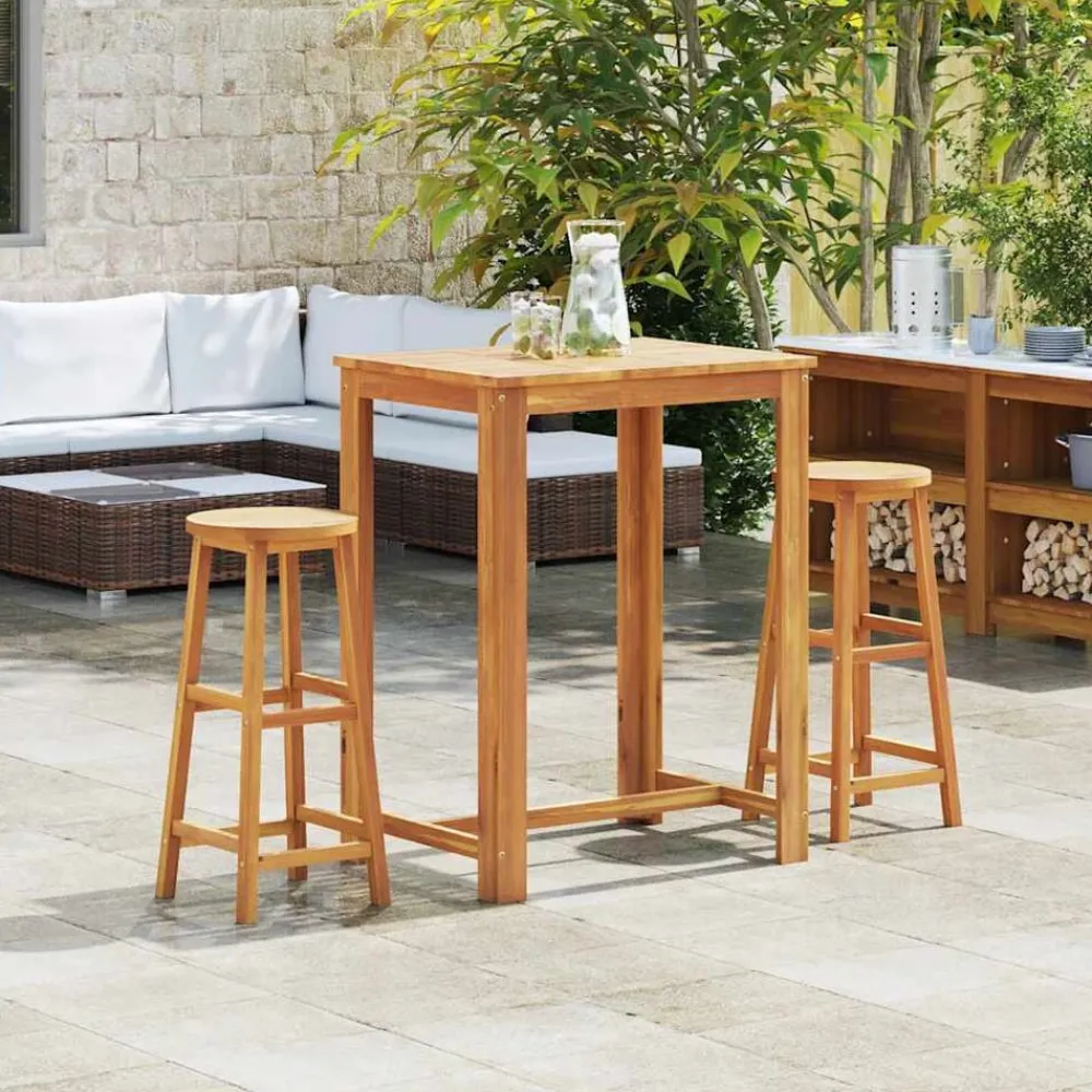 vidaXL Tabourets de bar lot de 2 bois d'acacia massif