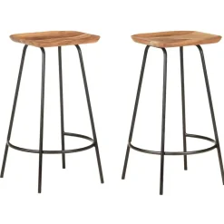 vidaXL Tabourets de bar lot de 2 bois d'acacia solide