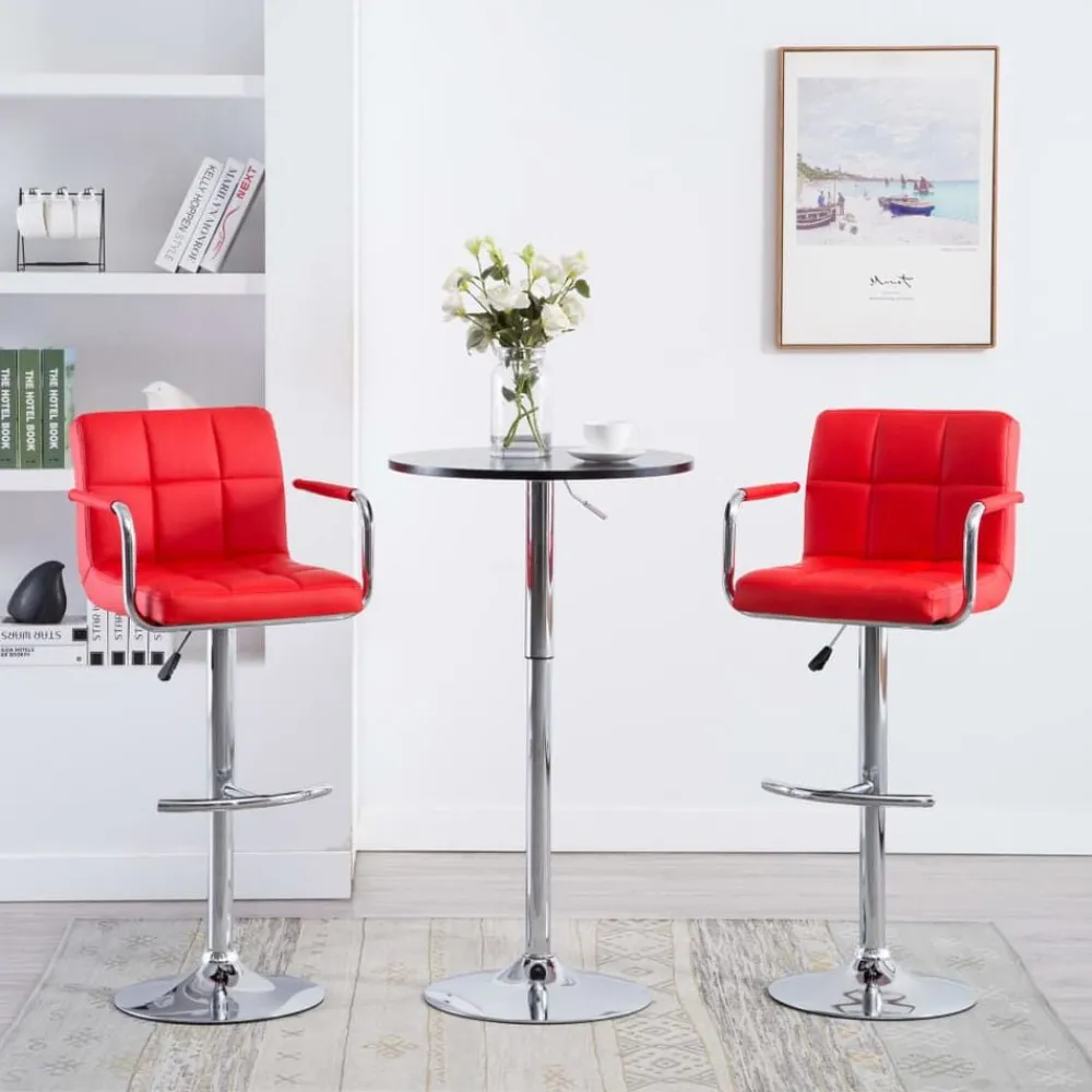 Fauteuils Et Chaises-vidaXL Tabourets de bar lot de 2 similicuir Rouge