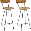 vidaXL Tabourets de bar lot de 2 bois de teck massif