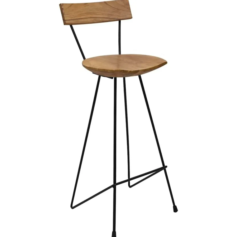 vidaXL Tabourets de bar lot de 2 bois de teck massif