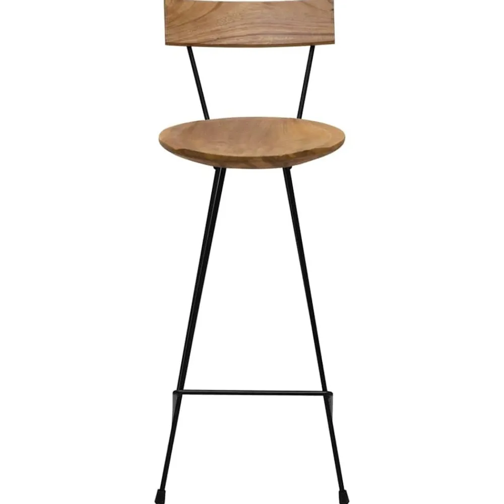 vidaXL Tabourets de bar lot de 2 bois de teck massif