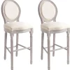Fauteuils Et Chaises-vidaXL Tabourets de bar lot de 2 blanc lin