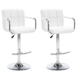 Fauteuils Et Chaises-vidaXL Tabourets de bar lot de 2 similicuir Blanc