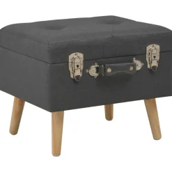 Bancs-vidaXL Tabourets de rangement lot de 3 foncé Tissu Gris