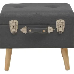 Bancs-vidaXL Tabourets de rangement lot de 3 foncé Tissu Gris