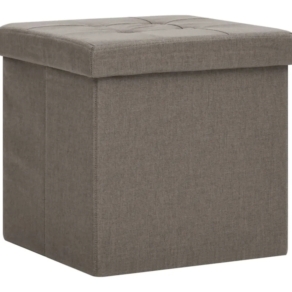 vidaXL Tabourets de rangement pliables lot de 2 faux lin